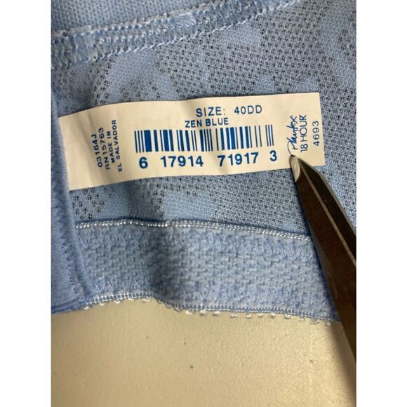 PLAYTEX, 18 Hour Bra, Blue, Size 40DD, adjustable wide straps - Picture 3 of 5